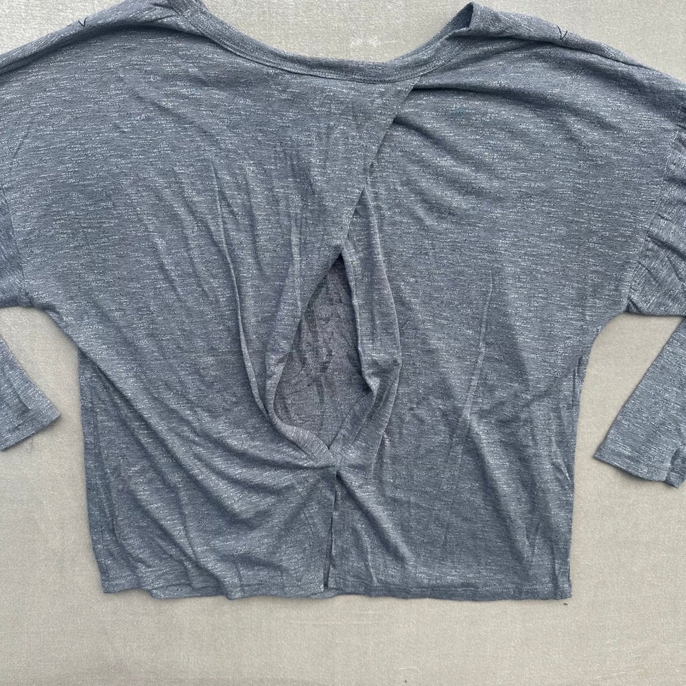 Harley-Davidson Women's Gray Open Back Embellished 3/4 Sleeve Shirt Large - Picture 7 of 7